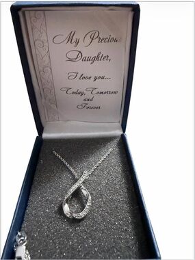 Sterling Silver Infinity Pendant Necklace - Silver